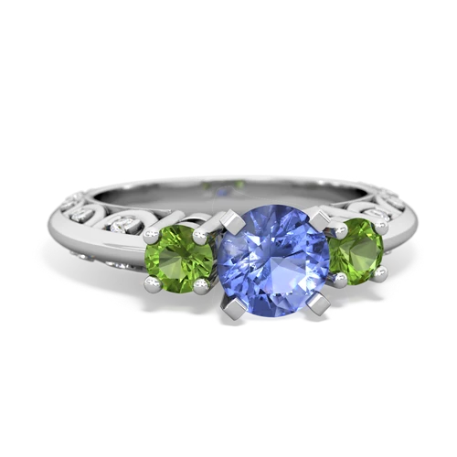 tanzanite-peridot engagement ring