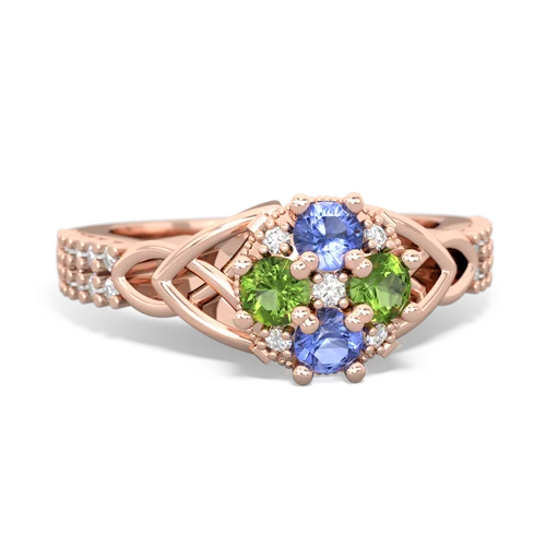 tanzanite-peridot engagement ring