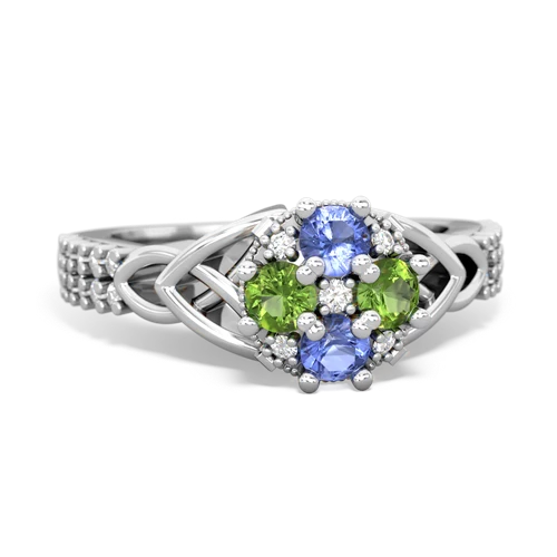 tanzanite-peridot engagement ring