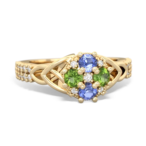 tanzanite-peridot engagement ring