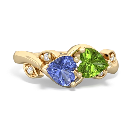 tanzanite-peridot floral keepsake ring