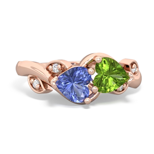 tanzanite-peridot floral keepsake ring