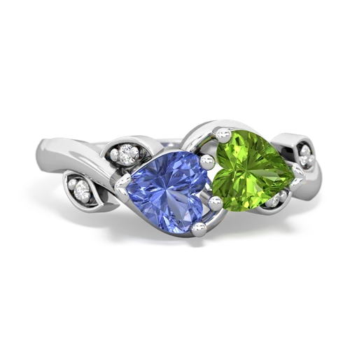 tanzanite-peridot floral keepsake ring