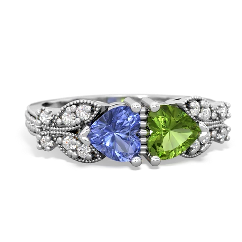 tanzanite-peridot keepsake butterfly ring