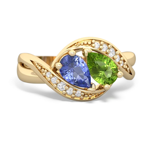 tanzanite-peridot keepsake curls ring