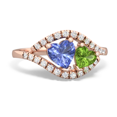 tanzanite-peridot mother child ring