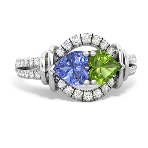 tanzanite-peridot pave keepsake ring