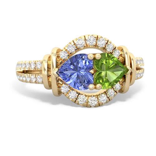 tanzanite-peridot pave keepsake ring