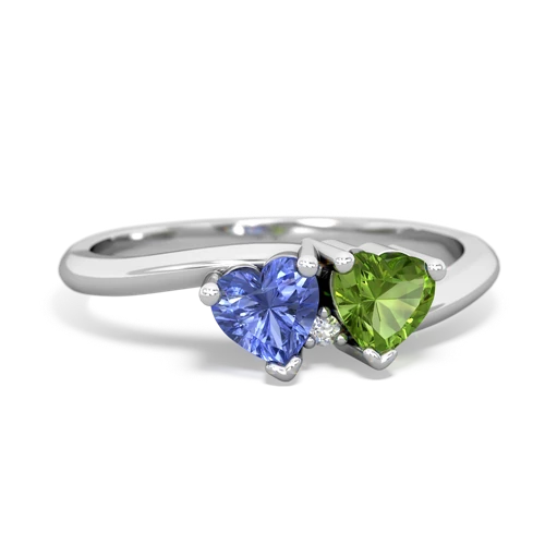 Tanzanite Genuine Tanzanite with Genuine Peridot Sweetheart's Promise ring Ring
