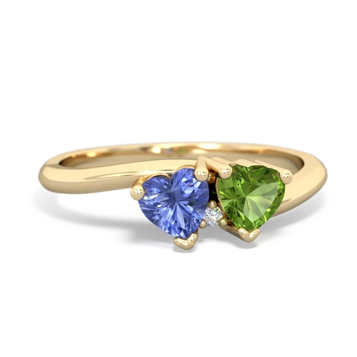 tanzanite-peridot sweethearts promise ring