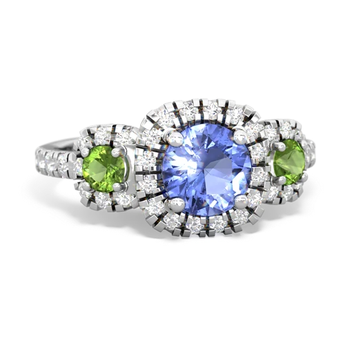 tanzanite-peridot three stone regal ring