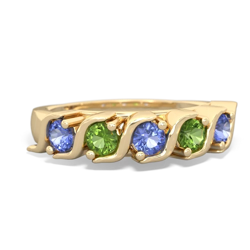 tanzanite-peridot timeless ring