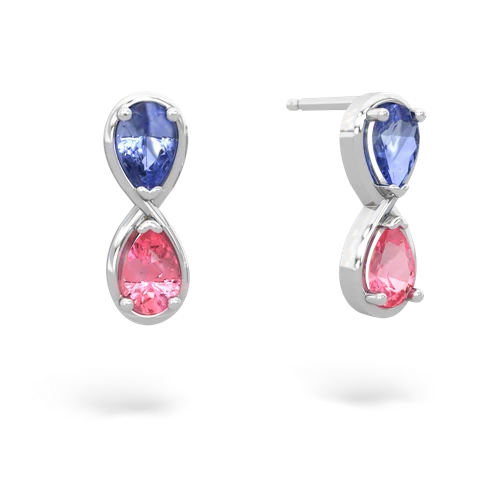 tanzanite-pink sapphire infinity earrings