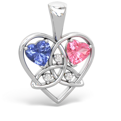 tanzanite-pink sapphire celtic heart pendant