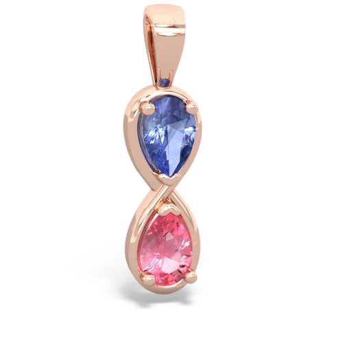 tanzanite-pink sapphire infinity pendant