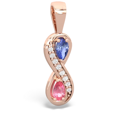 tanzanite-pink sapphire keepsake infinity pendant