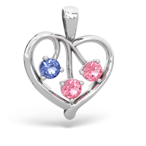 Tanzanite Genuine Tanzanite with Lab Created Pink Sapphire and Lab Created Alexandrite Glowing Heart pendant Pendant