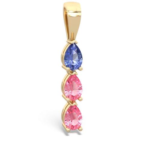 tanzanite-pink sapphire three stone pendant