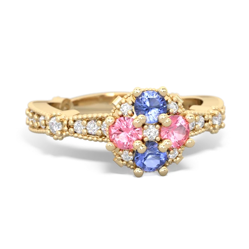 tanzanite-pink sapphire art deco engagement ring