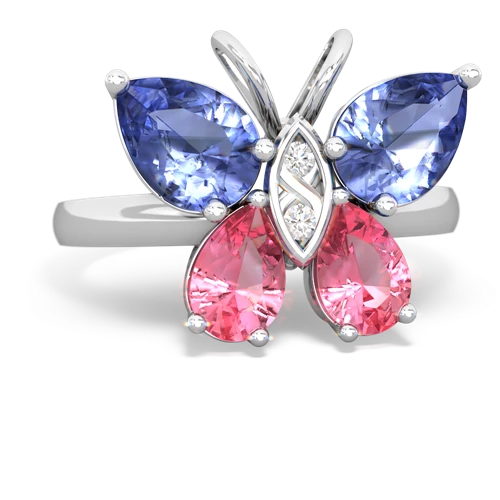 tanzanite-pink sapphire butterfly ring