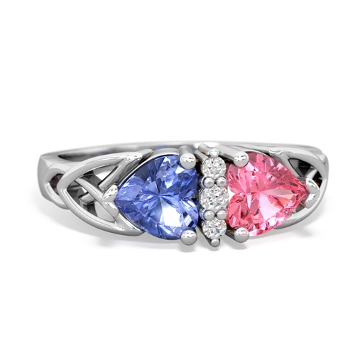 tanzanite-pink sapphire celtic ring