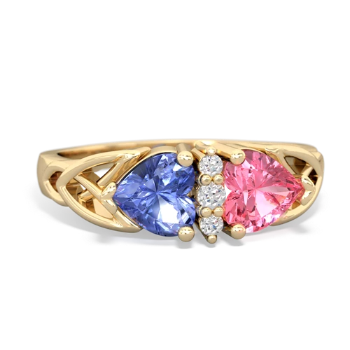 tanzanite-pink sapphire celtic ring