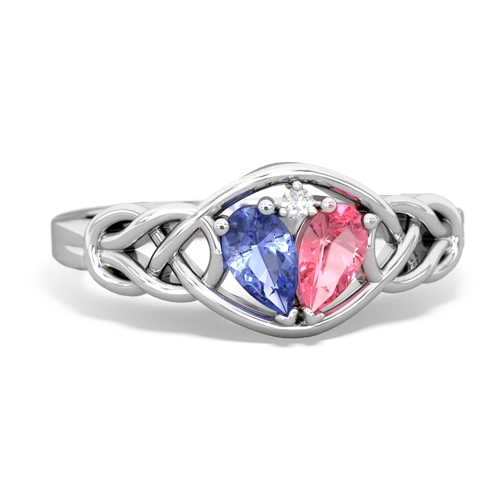 tanzanite-pink sapphire celtic knot ring