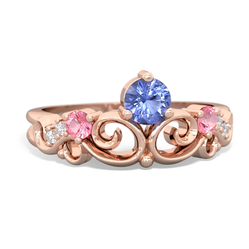 tanzanite-pink sapphire crown keepsake ring