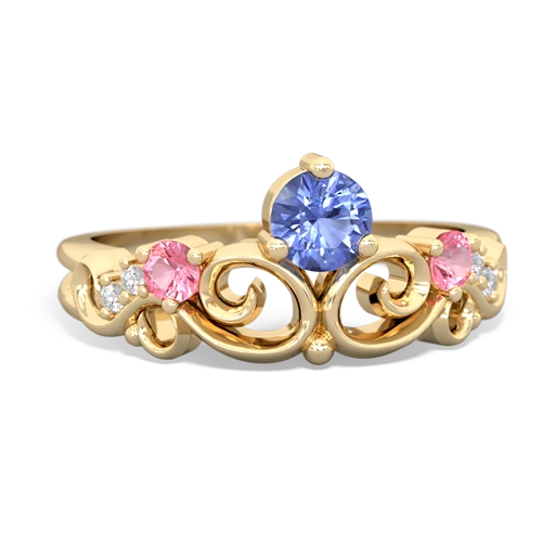 tanzanite-pink sapphire crown keepsake ring