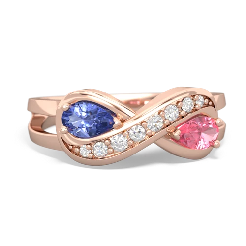 tanzanite-pink sapphire diamond infinity ring