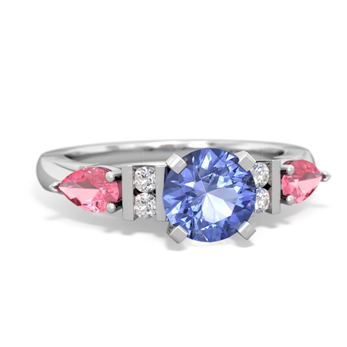 tanzanite-pink sapphire engagement ring