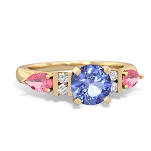 tanzanite-pink sapphire engagement ring