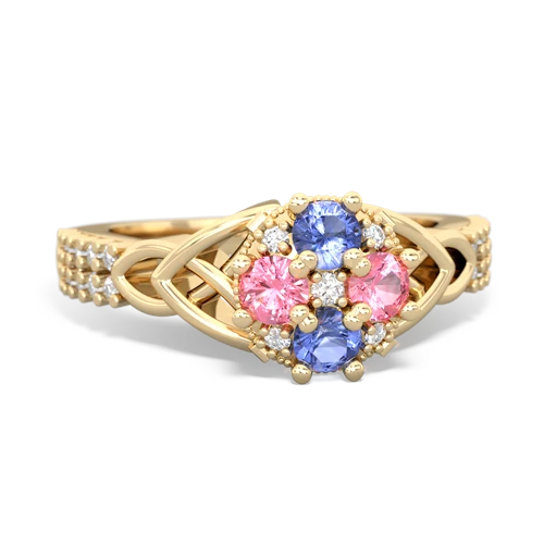 tanzanite-pink sapphire engagement ring