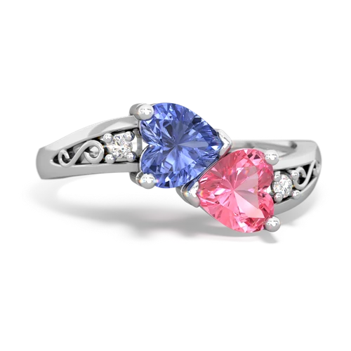 tanzanite-pink sapphire filligree ring