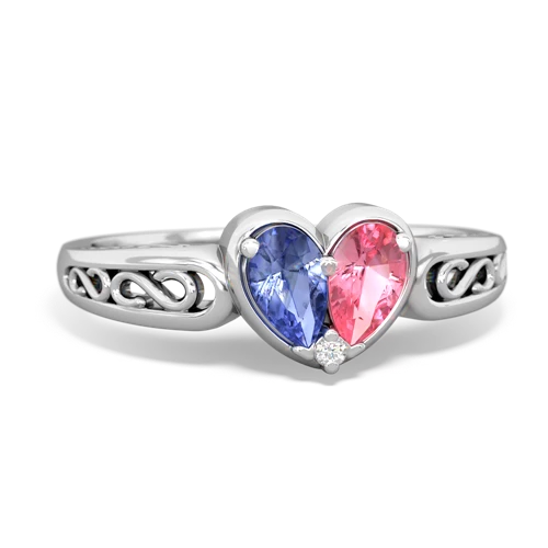 tanzanite-pink sapphire filligree ring