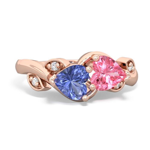 tanzanite-pink sapphire floral keepsake ring