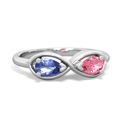 tanzanite-pink sapphire infinity ring