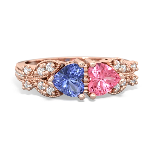 tanzanite-pink sapphire keepsake butterfly ring