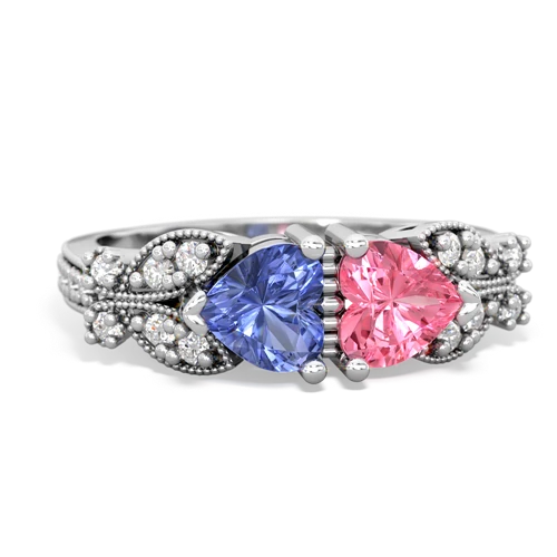 tanzanite-pink sapphire keepsake butterfly ring