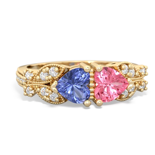 tanzanite-pink sapphire keepsake butterfly ring