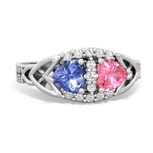 tanzanite-pink sapphire keepsake engagement ring