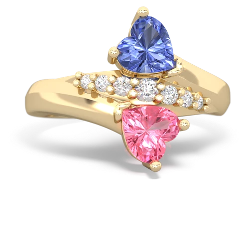 tanzanite-pink sapphire modern ring