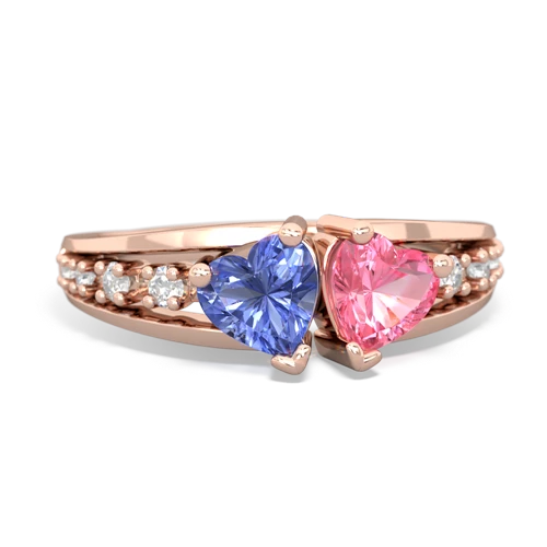 tanzanite-pink sapphire modern ring