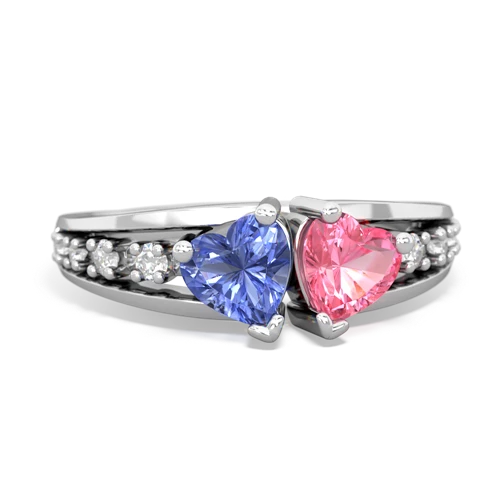 tanzanite-pink sapphire modern ring