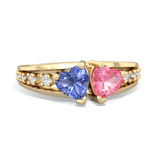 tanzanite-pink sapphire modern ring