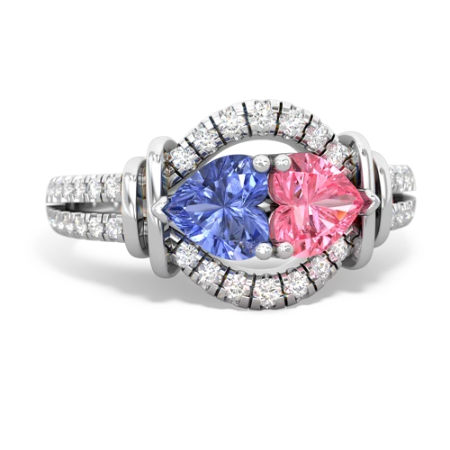 tanzanite-pink sapphire pave keepsake ring