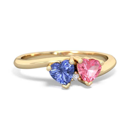 tanzanite-pink sapphire sweethearts promise ring