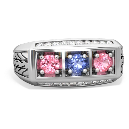 tanzanite-pink sapphire three stone ring