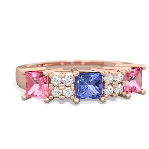 tanzanite-pink sapphire timeless ring