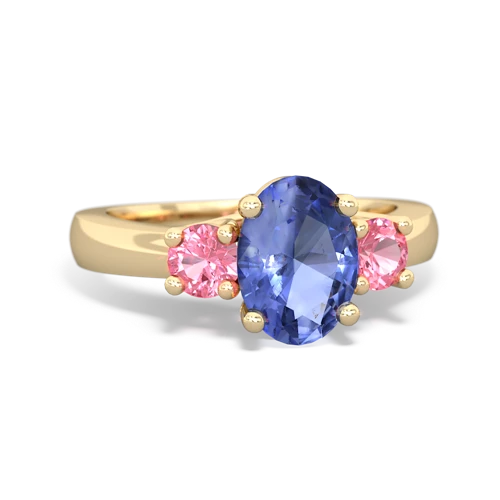 tanzanite-pink sapphire timeless ring